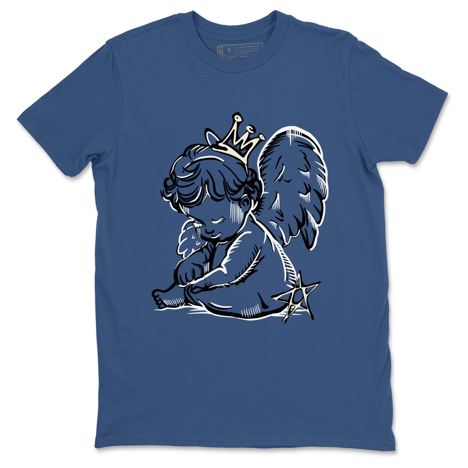 3s For The Love to match jordans Neon Angel sneaker match tees A Ma Maniere For The Love match shoes to clothes SNRT Sneaker Tees unisex cotton Denim Blue 2 shirts