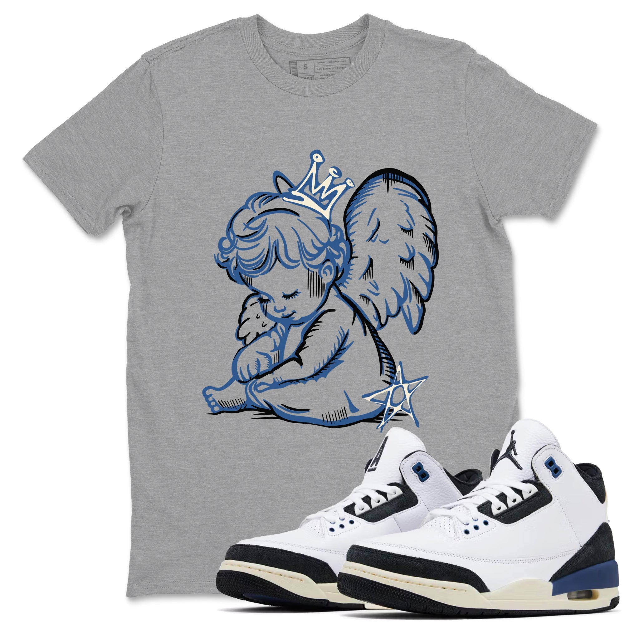 3s For The Love to match jordans Neon Angel sneaker match tees A Ma Maniere For The Love match shoes to clothes SNRT Sneaker Tees unisex cotton Heather Grey 1 shirts