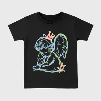 Sneaker match tees – Sneaker Tees To Match Air Jordan 3 Jade Aura Shoes – Neon Angel Kids T-Shirt Black 2