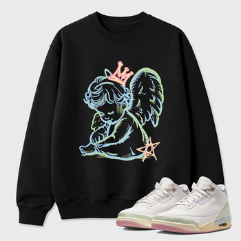 Sneaker match tees – Sneaker Tees To Match Air Jordan 3 Jade Aura Shoes – Neon Angel Tee Black 1