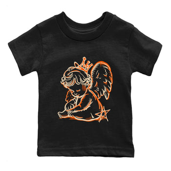 Neon Angel baby and kids t-shirt crafted for little sneakerheads to shine with the Air Jordan 3 Starfish sneakers, displayed in Black 2.