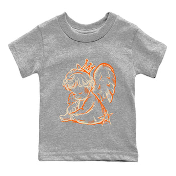 Neon Angel baby and kids t-shirt crafted for little sneakerheads to shine with the Air Jordan 3 Starfish sneakers, displayed in Heather Grey 2.