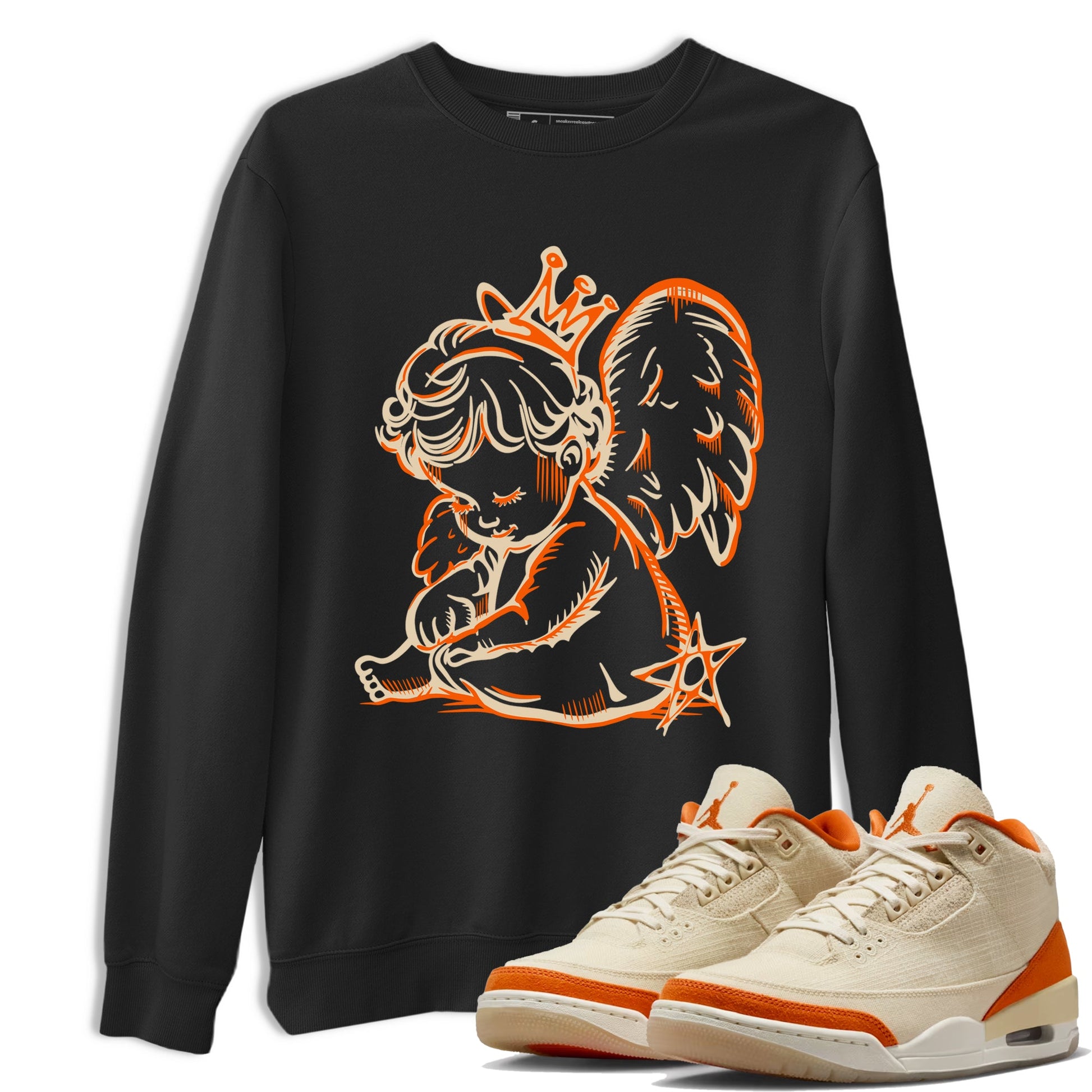 Neon Angel sneaker match t-shirt styled to complete your fit with the Air Jordan 3 Starfish sneakers, shown in Black 1.