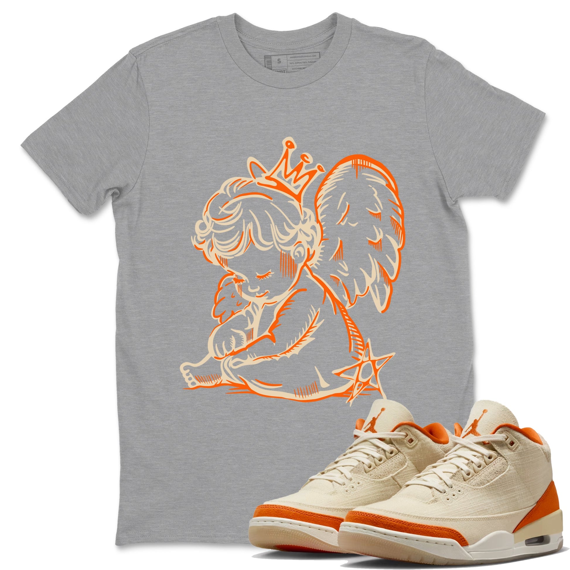 Neon Angel sneaker match t-shirt styled to complete your fit with the Air Jordan 3 Starfish sneakers, shown in Heather Grey 1.