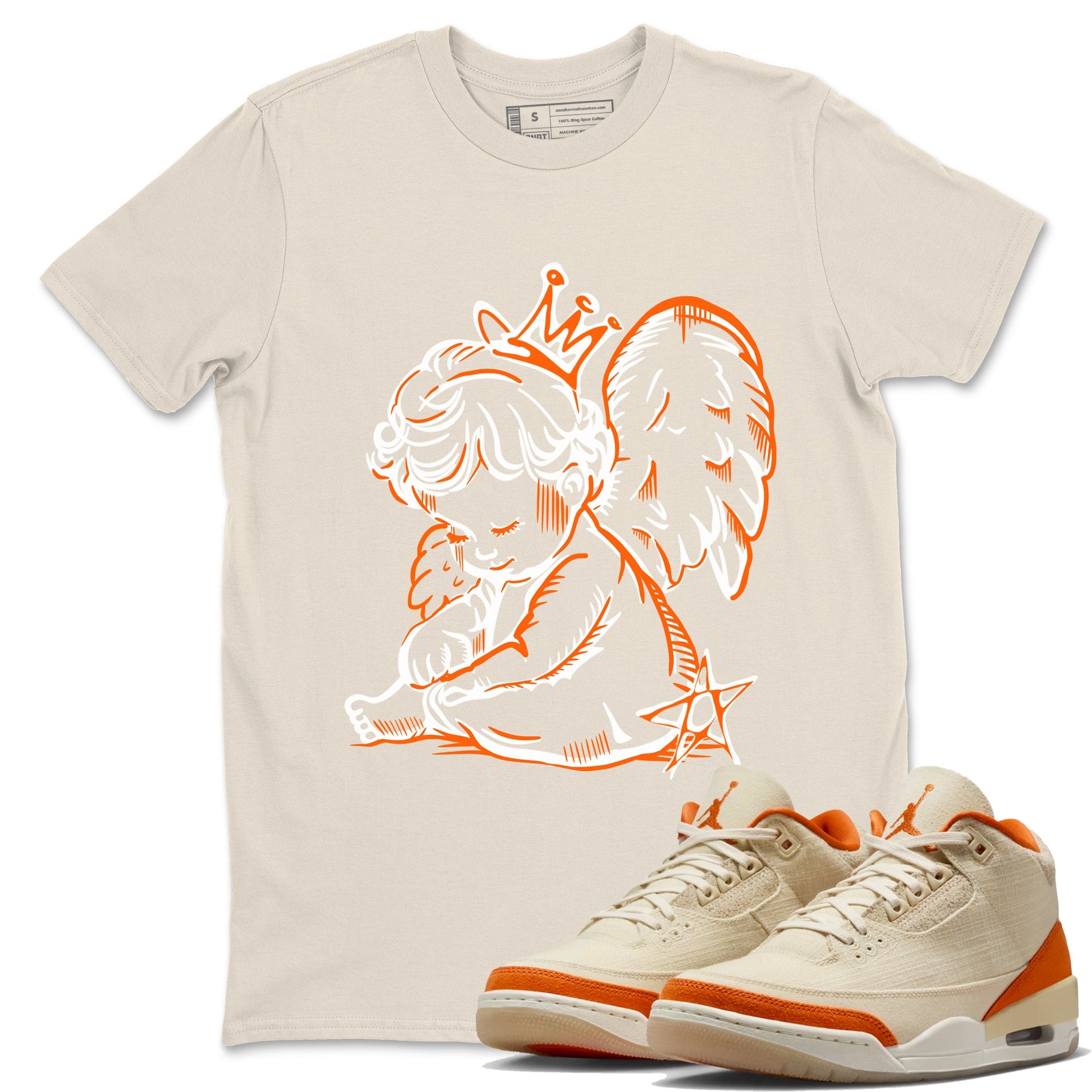 Neon Angel sneaker match t-shirt styled to complete your fit with the Air Jordan 3 Starfish sneakers, shown in Natural 1.