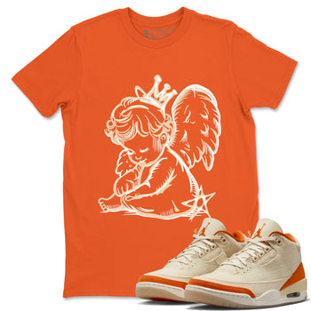 Neon Angel sneaker match t-shirt styled to complete your fit with the Air Jordan 3 Starfish sneakers, shown in Orange 1.