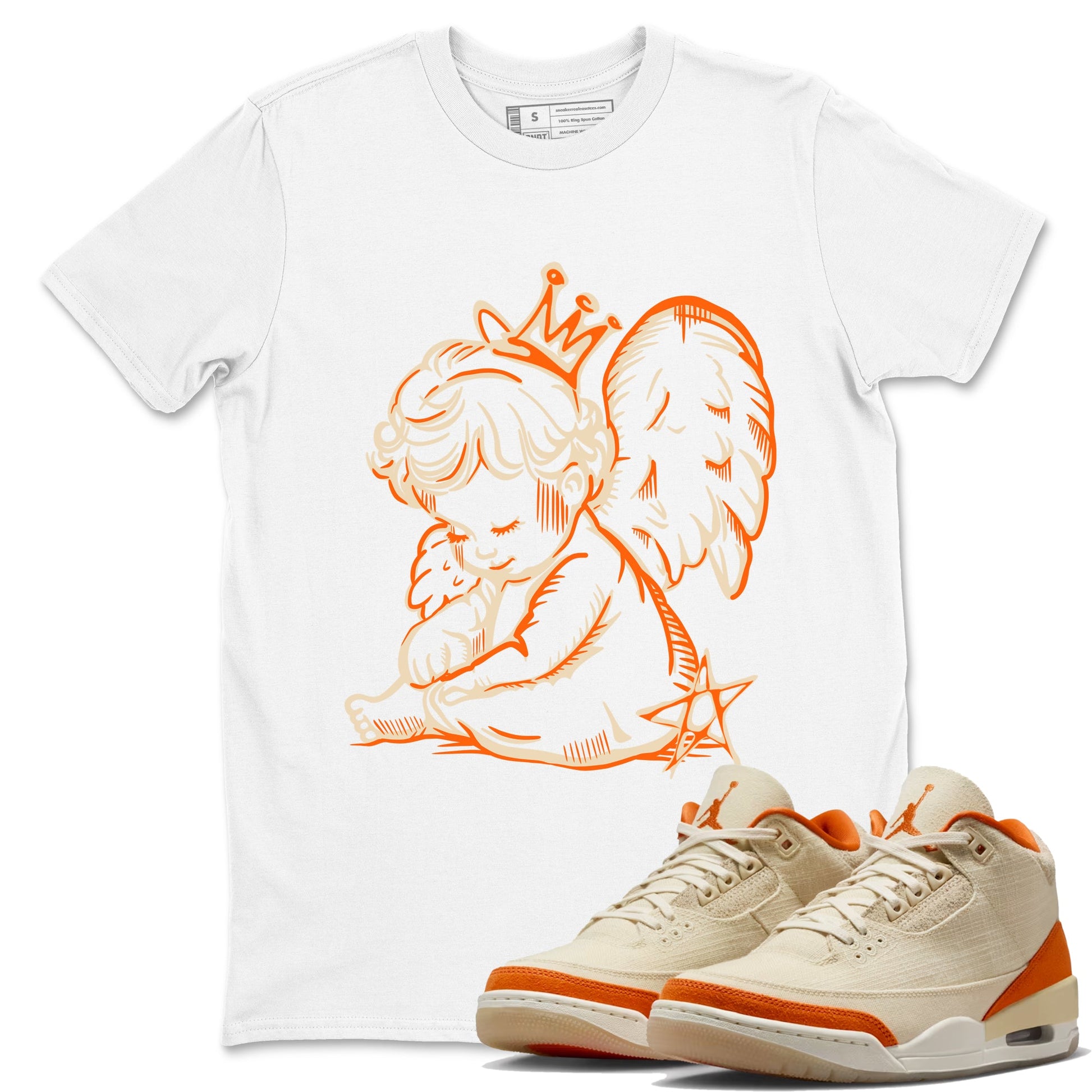 Neon Angel sneaker match t-shirt styled to complete your fit with the Air Jordan 3 Starfish sneakers, shown in White 1.