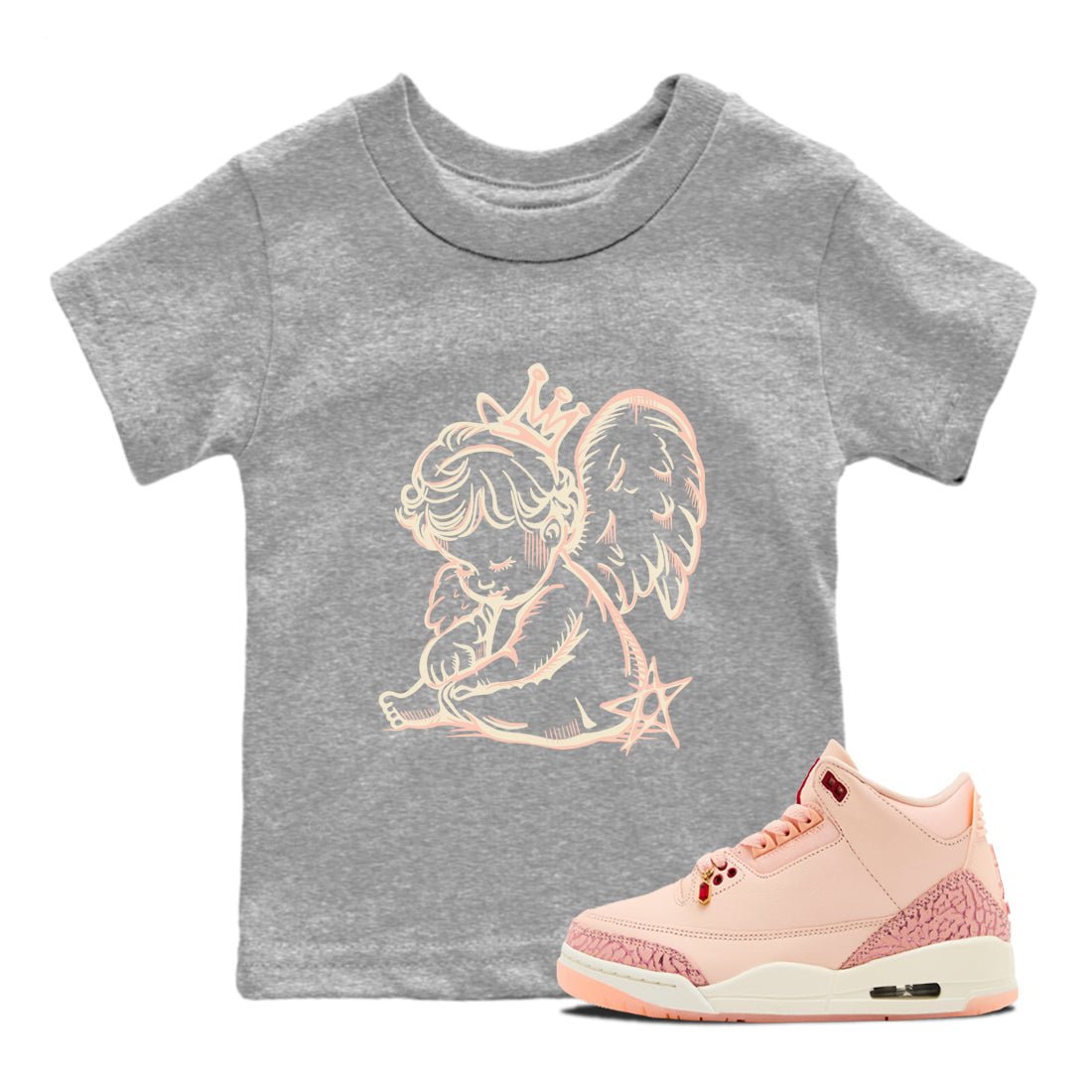 3s Valentines Day shirts to match jordans Neon Angel best t shirts to wear with jordans Air Jordan 3 Valentines Day match shoes to clothes SNRT Sneaker Tees Youth Baby Heather Grey 1 tee