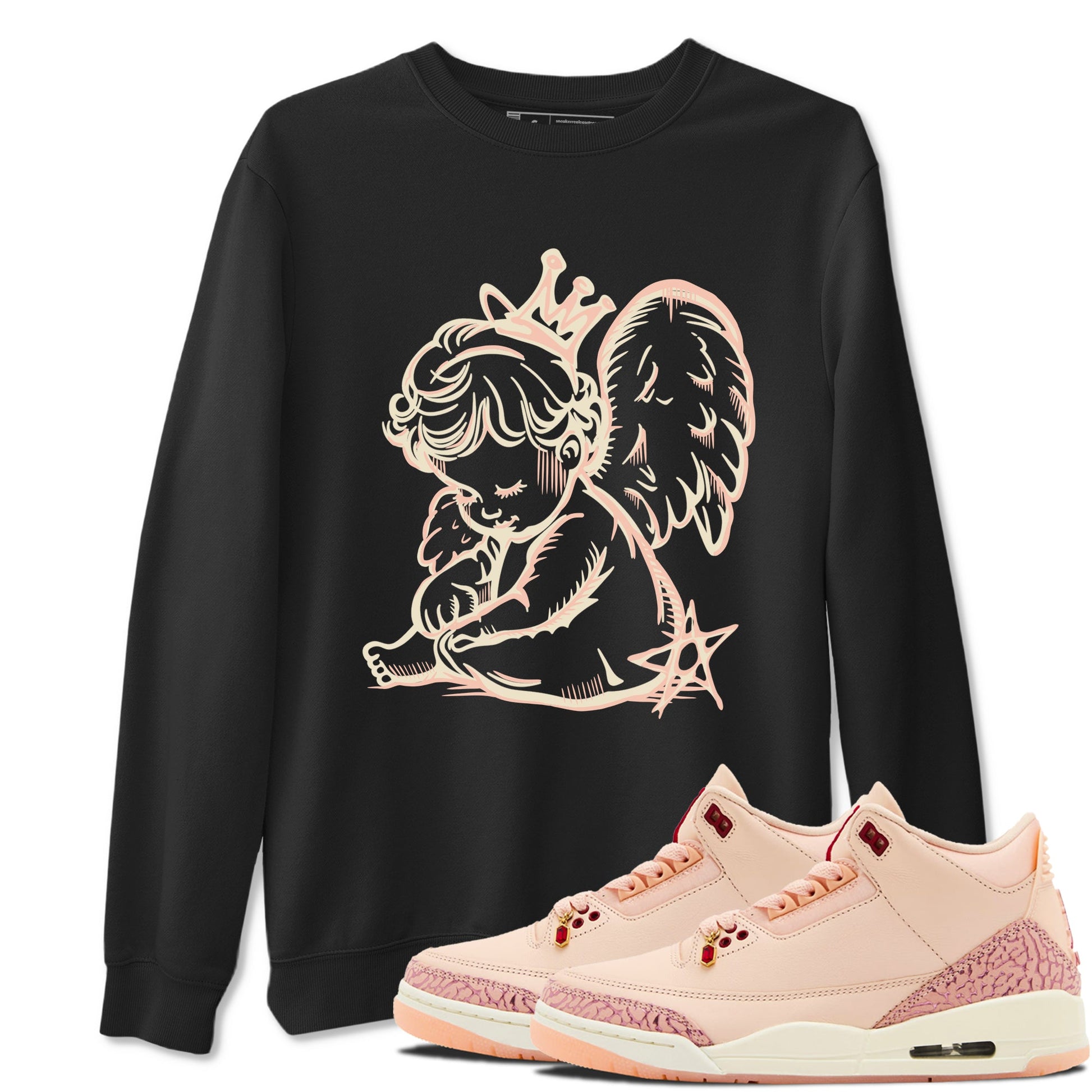 3s Valentines Day shirts to match jordans Neon Angel best t shirts to wear with jordans Air Jordan 3 Valentines Day match shoes to clothes SNRT Sneaker Tees unisex cotton Black 1 shirts