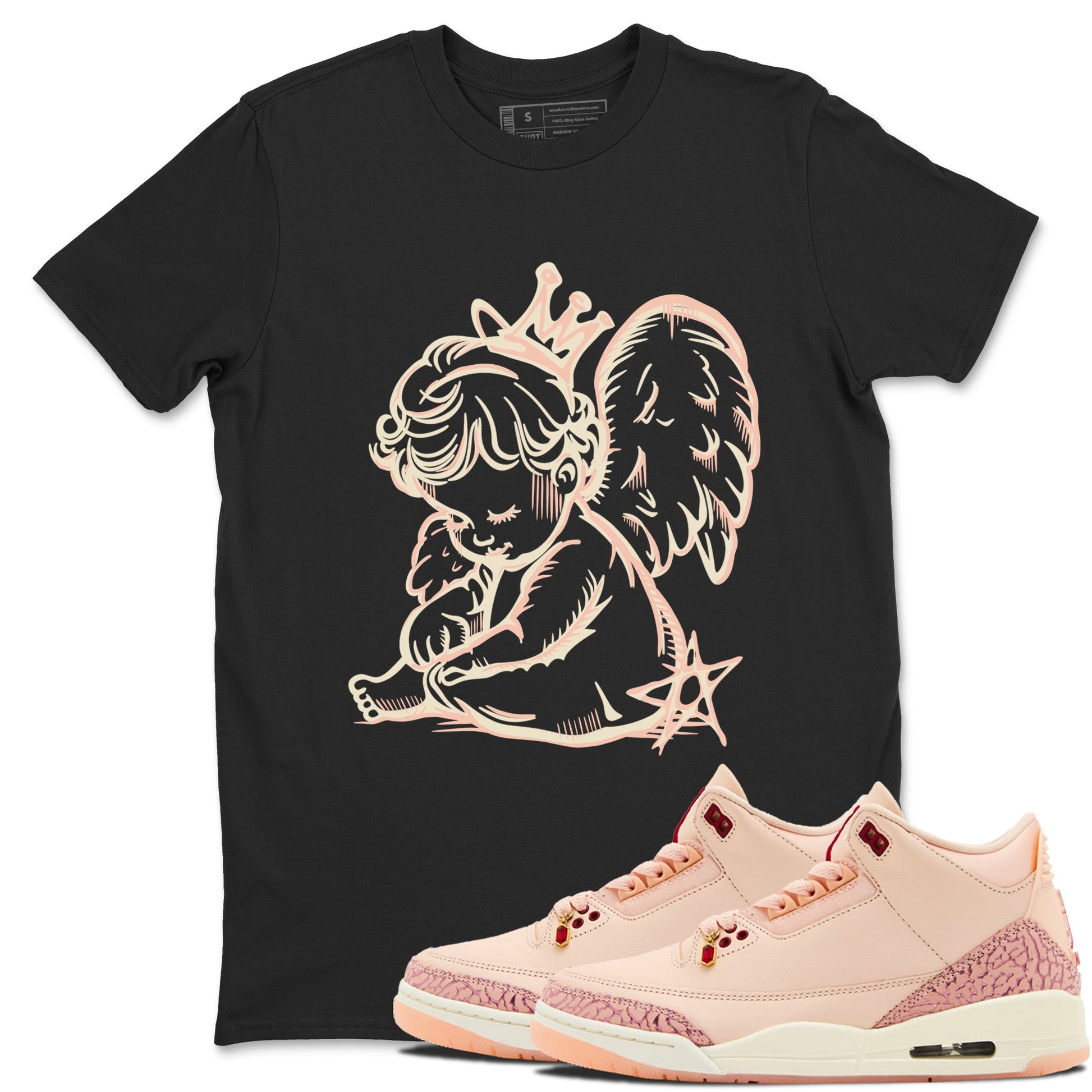 3s Valentines Day shirts to match jordans Neon Angel best t shirts to wear with jordans Air Jordan 3 Valentines Day match shoes to clothes SNRT Sneaker Tees unisex cotton Black 1 shirts