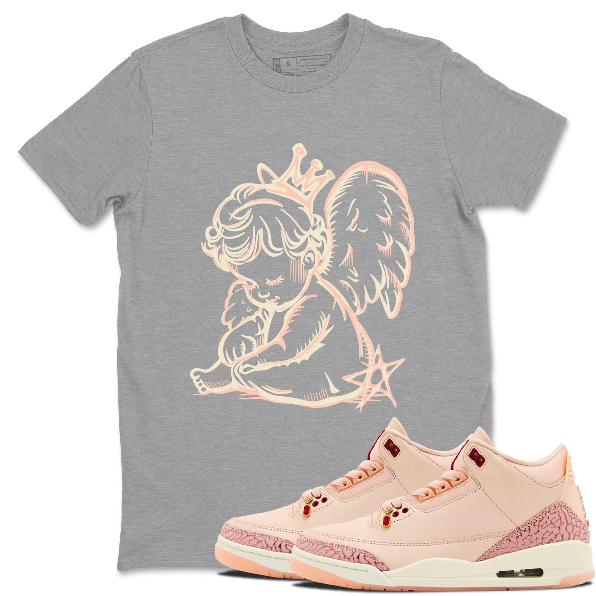 3s Valentines Day shirts to match jordans Neon Angel best t shirts to wear with jordans Air Jordan 3 Valentines Day match shoes to clothes SNRT Sneaker Tees unisex cotton Heather Grey 1 shirts