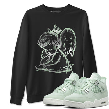 4s Abundance shirts to match jordans Neon Angel sneaker match tees Air Jordan 4 Seafoam match shoes to clothes SNRT Sneaker Tees unisex cotton Black 1 shirts