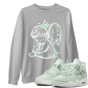 4s Abundance shirts to match jordans Neon Angel sneaker match tees Air Jordan 4 Seafoam match shoes to clothes SNRT Sneaker Tees unisex cotton Heather Grey 1 shirts