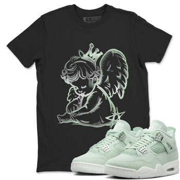 4s Abundance shirts to match jordans Neon Angel sneaker match tees Air Jordan 4 Seafoam match shoes to clothes SNRT Sneaker Tees unisex cotton Black 1 shirts