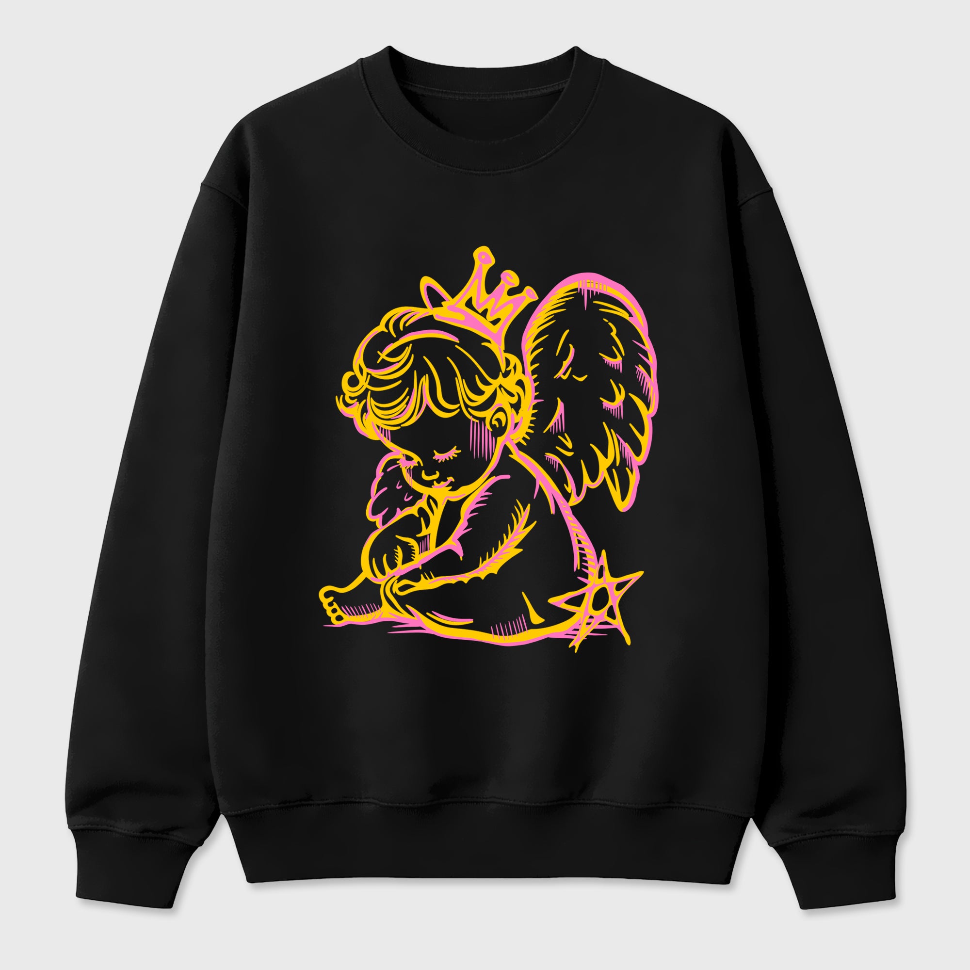 Neon Angel Graphic T-Shirt featuring original streetwear artwork designed to match the Air Jordan 4 Comic. Black 2 Graphic Tee.