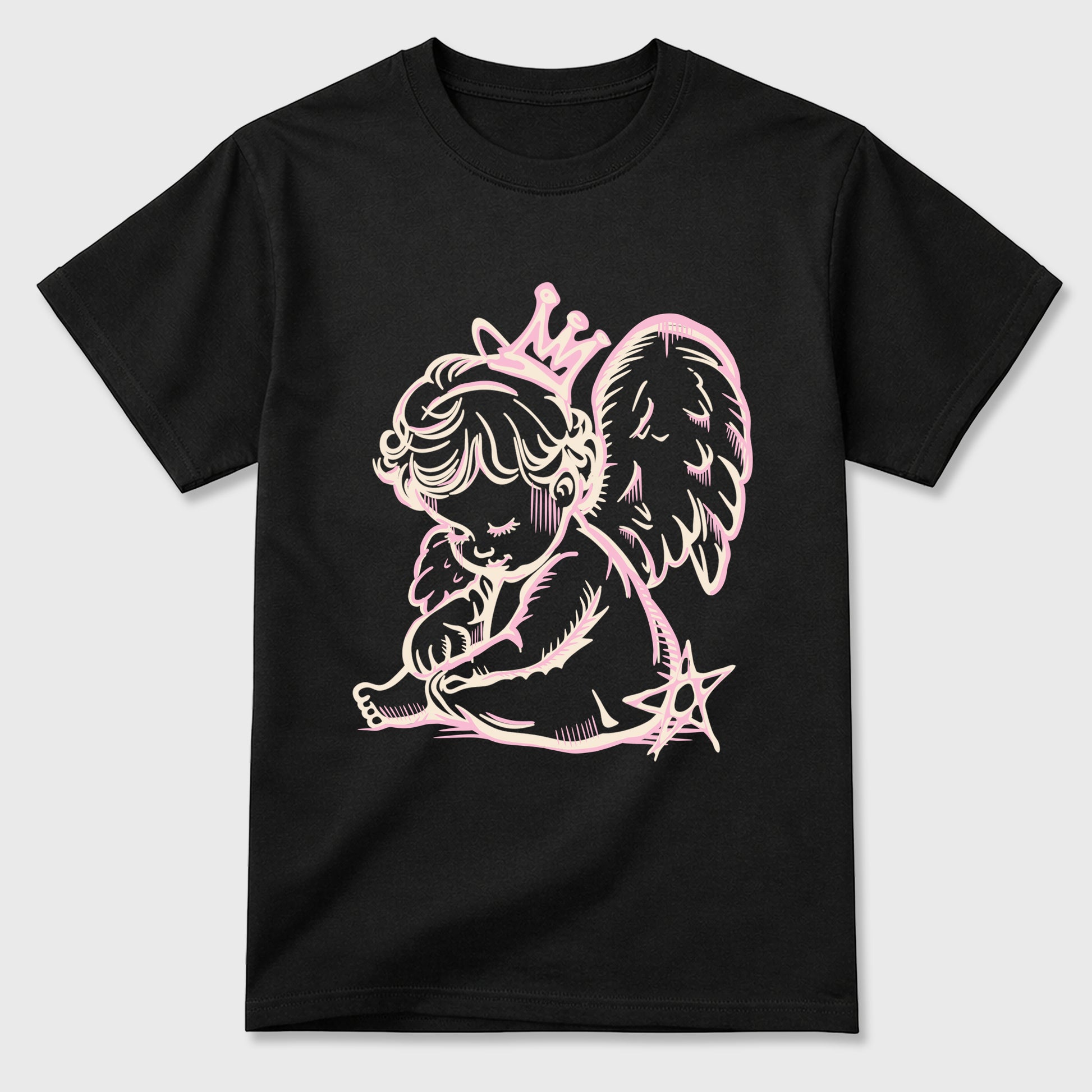 Sneaker match tees – Sneaker Tees To Match Air Jordan 4 Iced Carmine Shoes – Neon Angel Tee Black 2