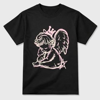 Sneaker match tees – Sneaker Tees To Match Air Jordan 4 Iced Carmine Shoes – Neon Angel Tee Black 2