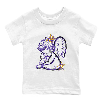 Sneaker match tees – Sneaker Tees To Match Air Jordan 4 Lakeshow Shoes – Neon Angel Kids T-Shirt White 2
