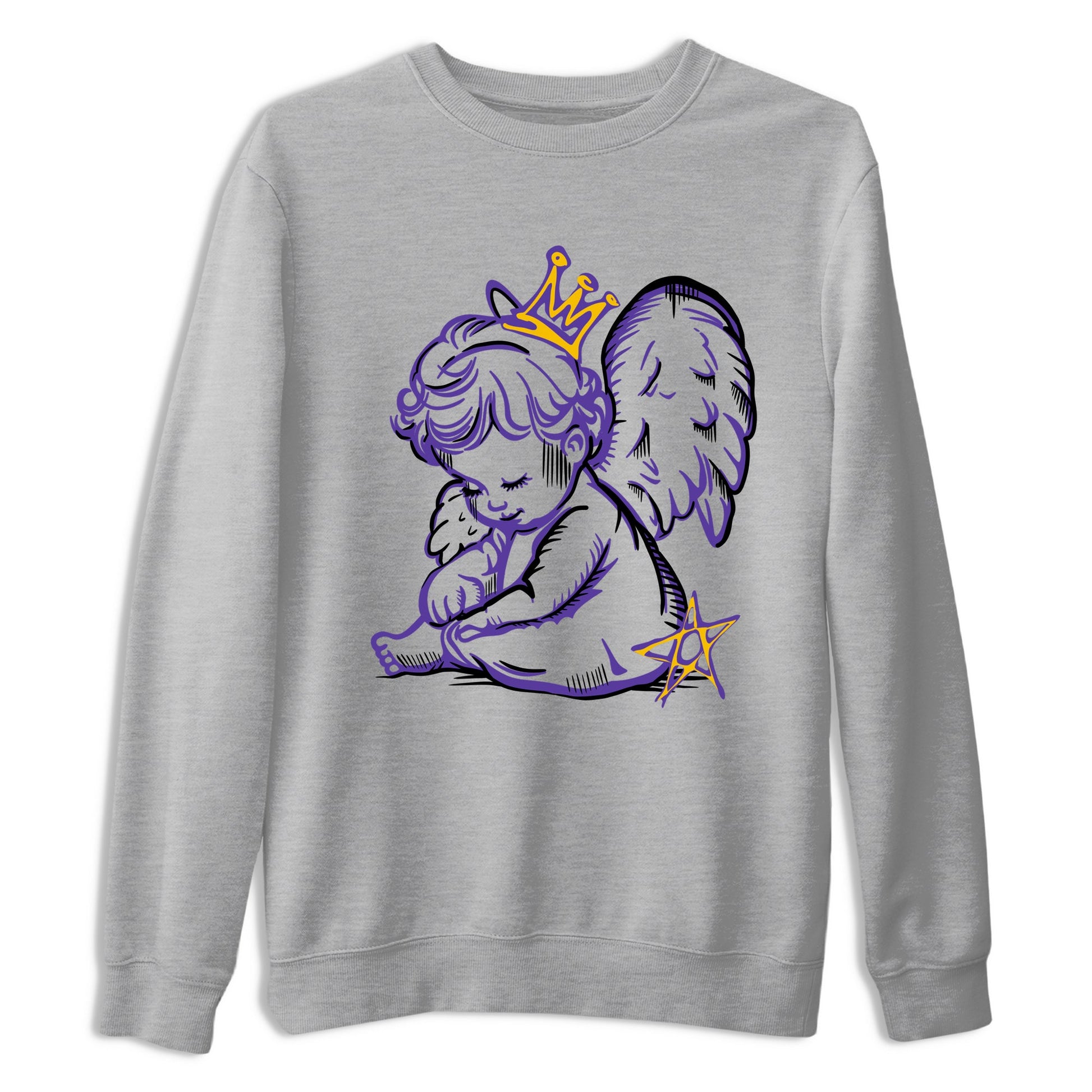 Sneaker match tees – Sneaker Tees To Match Air Jordan 4 Lakeshow Shoes – Neon Angel Tee Heather Grey 2