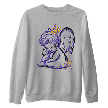 Sneaker match tees – Sneaker Tees To Match Air Jordan 4 Lakeshow Shoes – Neon Angel Tee Heather Grey 2