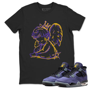 Sneaker match tees – Sneaker Tees To Match Air Jordan 4 Lakeshow Shoes – Neon Angel Tee Black 1