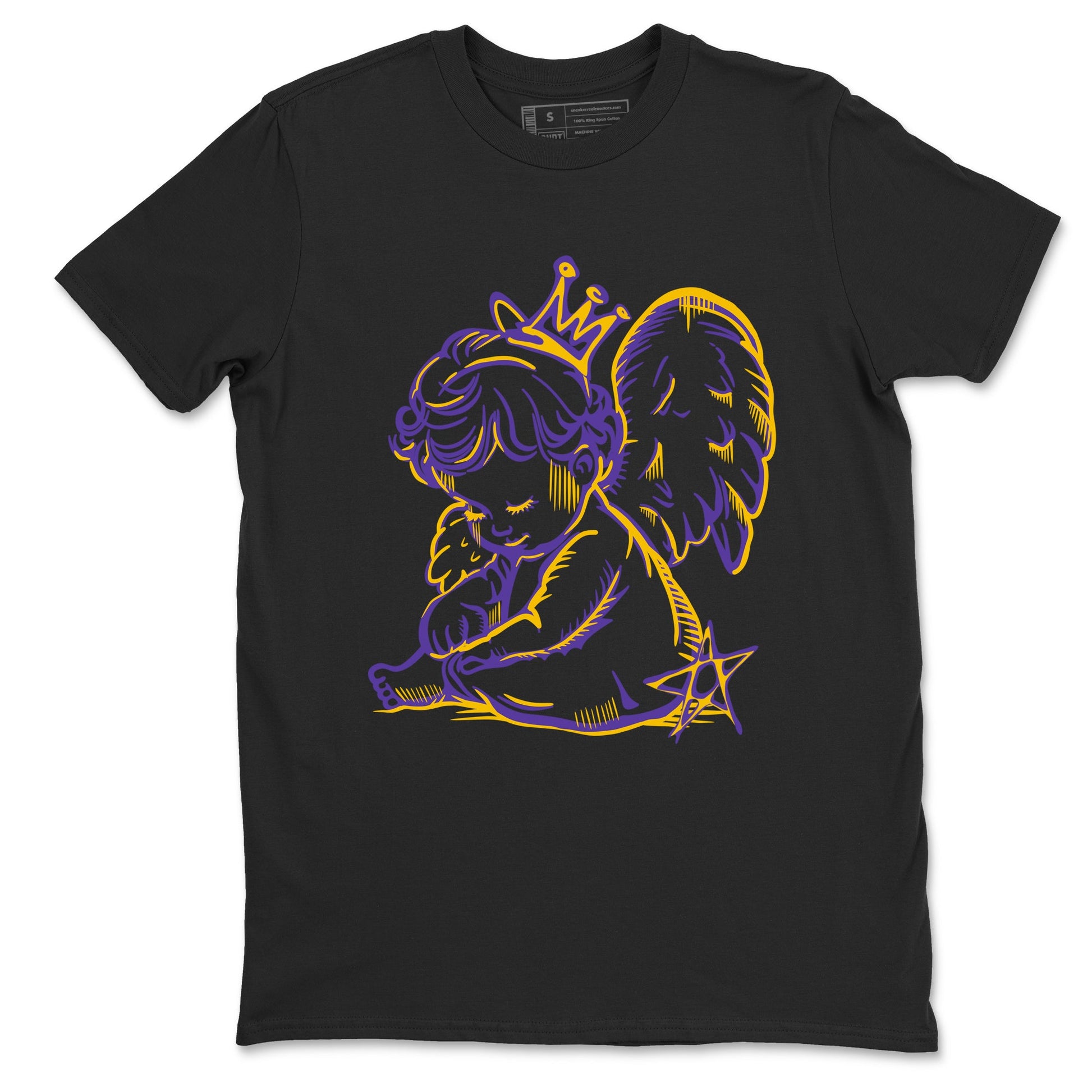 Sneaker match tees – Sneaker Tees To Match Air Jordan 4 Lakeshow Shoes – Neon Angel Tee Black 2