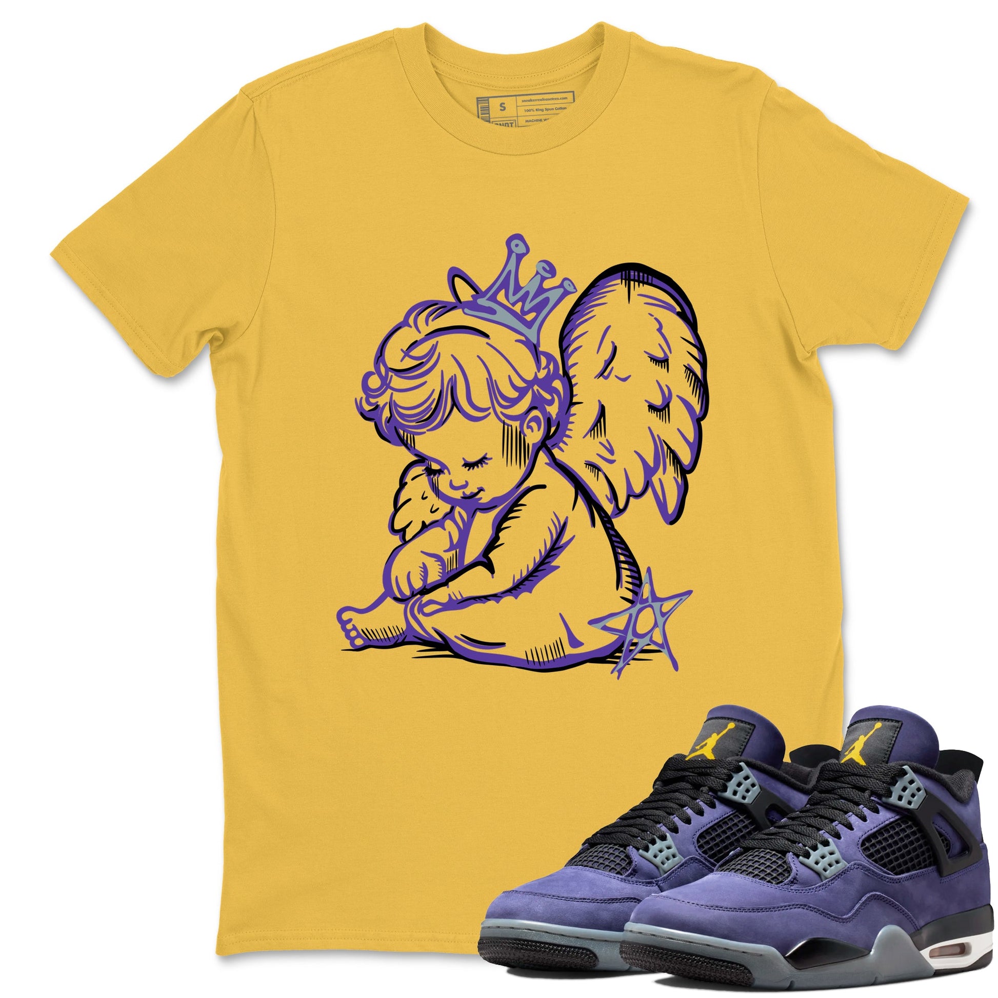 Sneaker match tees – Sneaker Tees To Match Air Jordan 4 Lakeshow Shoes – Neon Angel Tee Daisy 1