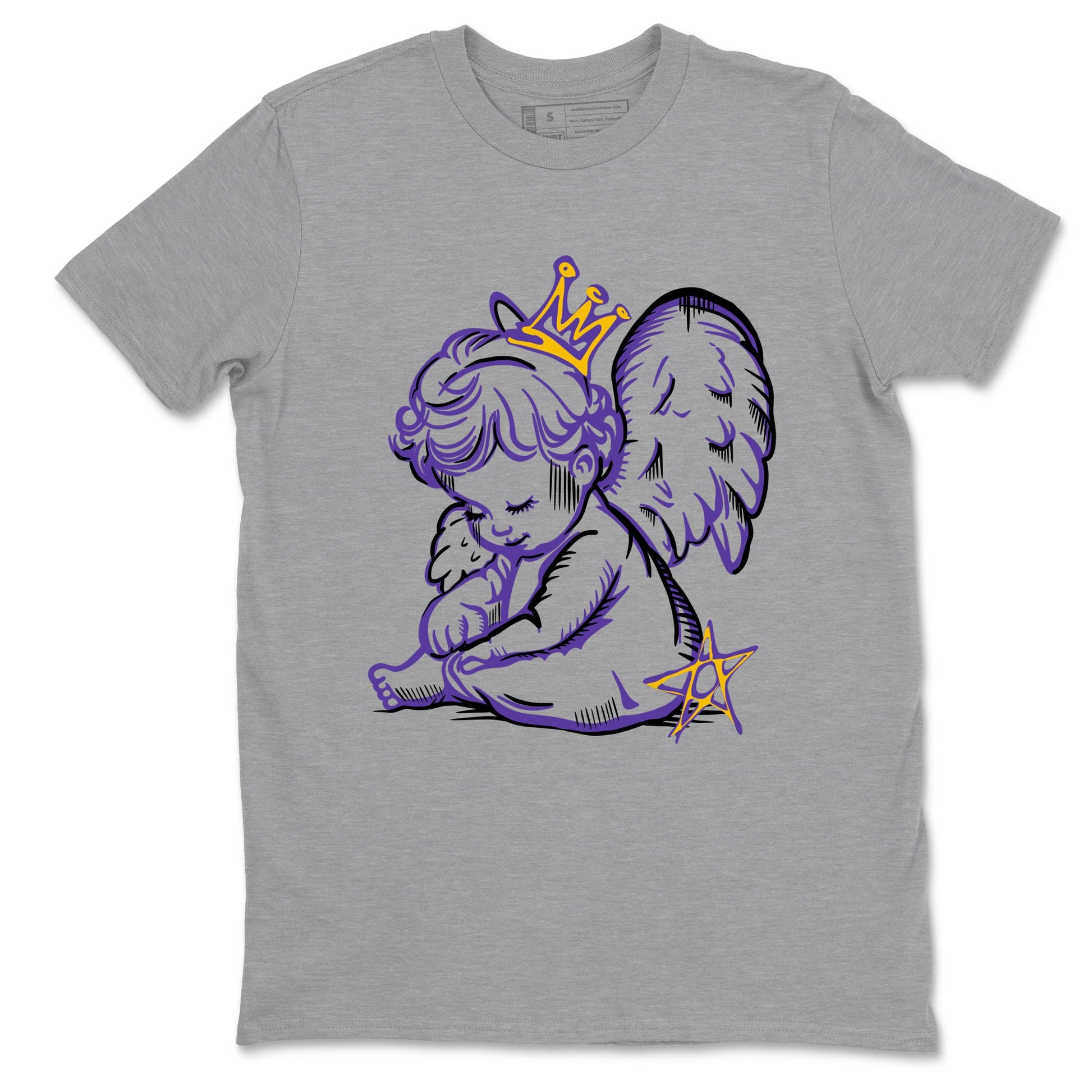 Sneaker match tees – Sneaker Tees To Match Air Jordan 4 Lakeshow Shoes – Neon Angel Tee Heather Grey 2