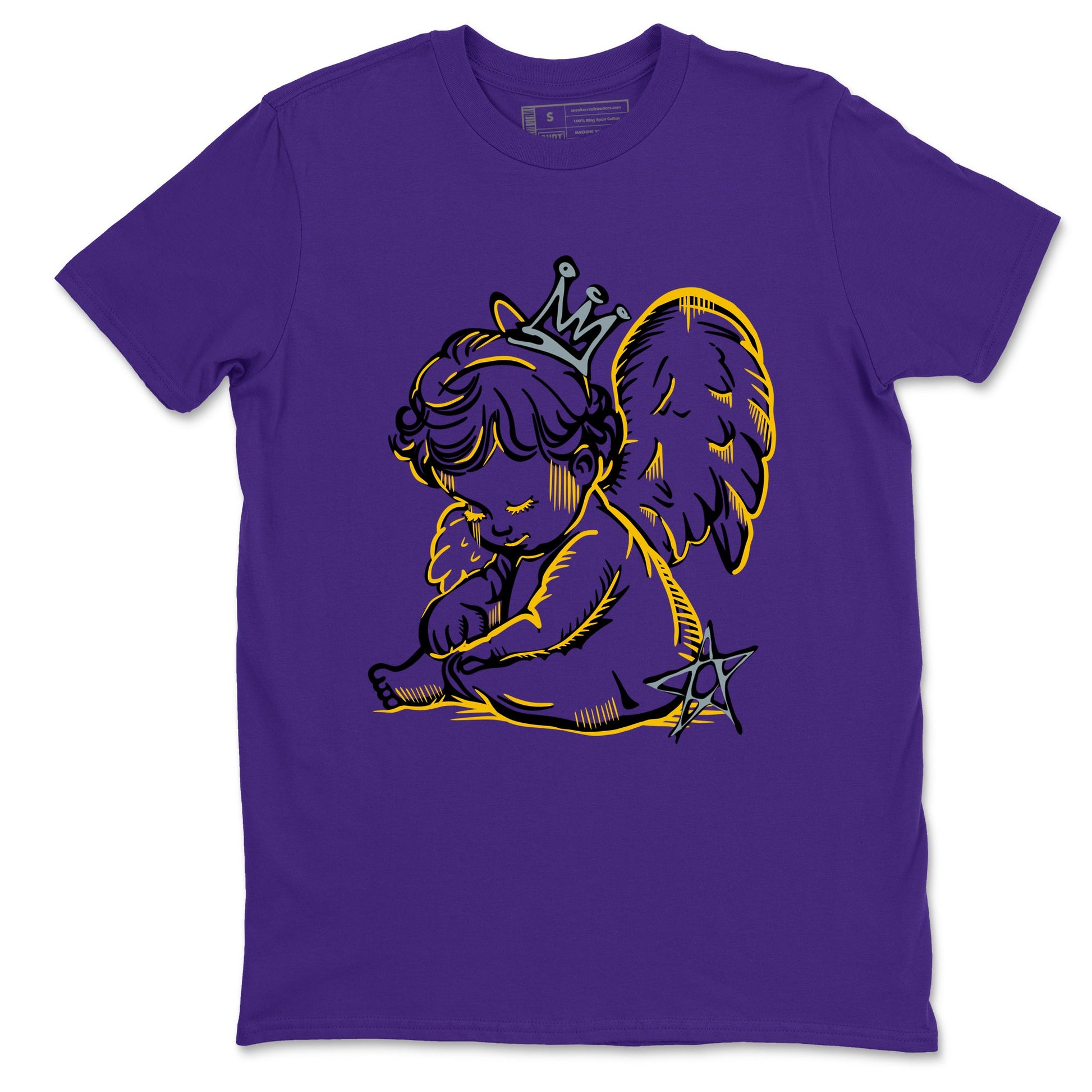 Sneaker match tees – Sneaker Tees To Match Air Jordan 4 Lakeshow Shoes – Neon Angel Tee Purple 2