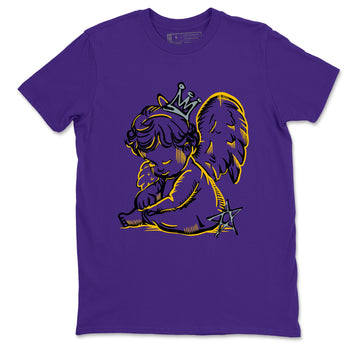 Sneaker match tees – Sneaker Tees To Match Air Jordan 4 Lakeshow Shoes – Neon Angel Tee Purple 2