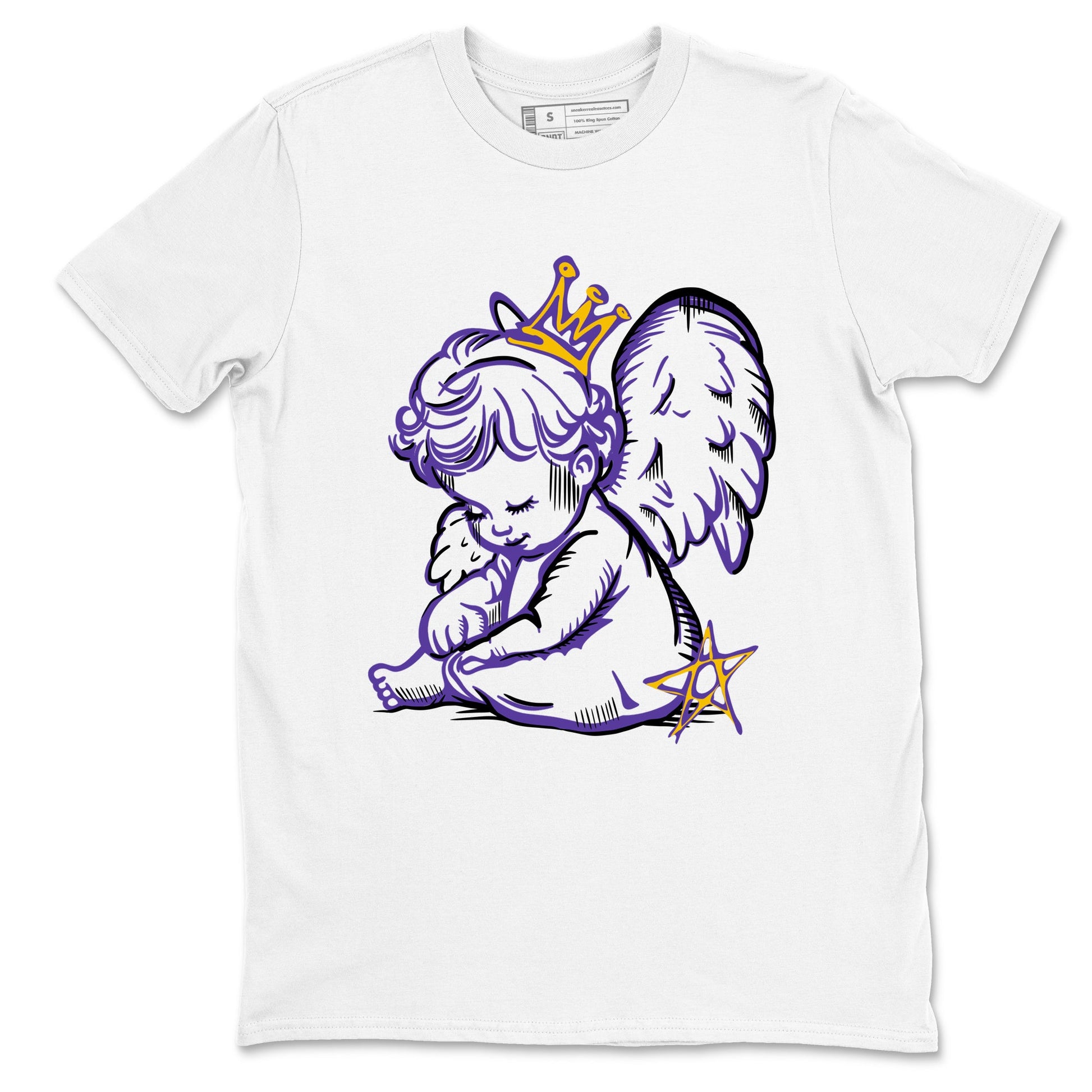 Sneaker match tees – Sneaker Tees To Match Air Jordan 4 Lakeshow Shoes – Neon Angel Tee White 2