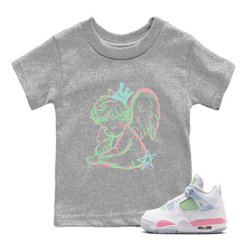 Best Sneakerfits graphic tee – Perfect Valentine's Day outfits to match Air Jordan 4 Valentines Day Kids – Neon Angel Kids T-Shirt Heather Grey 1