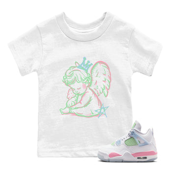 Best Sneakerfits graphic tee – Perfect Valentine's Day outfits to match Air Jordan 4 Valentines Day Kids – Neon Angel Kids T-Shirt White 1