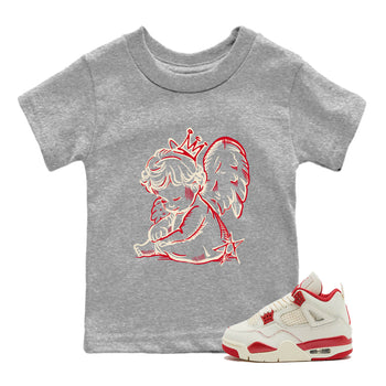Perfect Valentine's Day Gifts graphic tee  – Graphic Tees To Match Air Jordan 4 Valentines Day – Neon Angel Kids Graphic T-Shirt Heather Grey 1