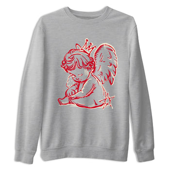 Perfect Valentine's Day Gifts graphic tee  – Graphic Tees To Match Air Jordan 4 Valentines Day – Neon Angel Tee Heather Grey 2