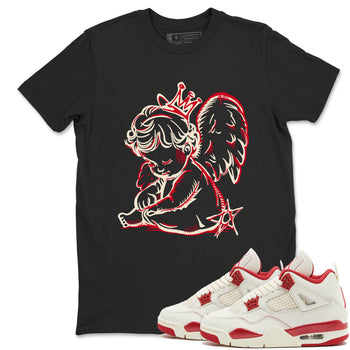 Perfect Valentine's Day Gifts graphic tee  – Graphic Tees To Match Air Jordan 4 Valentines Day – Neon Angel Tee Black 1