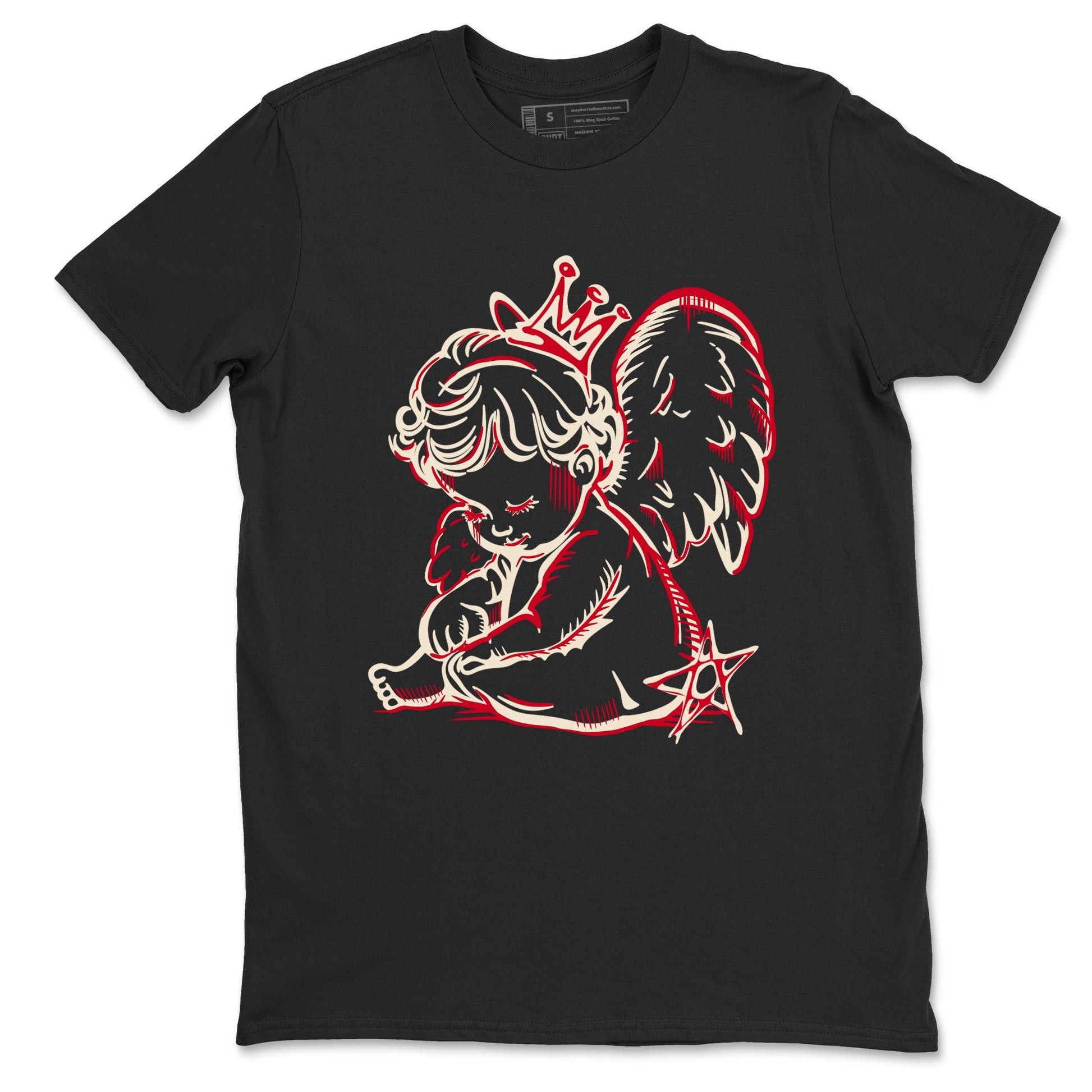 Perfect Valentine's Day Gifts graphic tee  – Graphic Tees To Match Air Jordan 4 Valentines Day – Neon Angel Tee Black 2