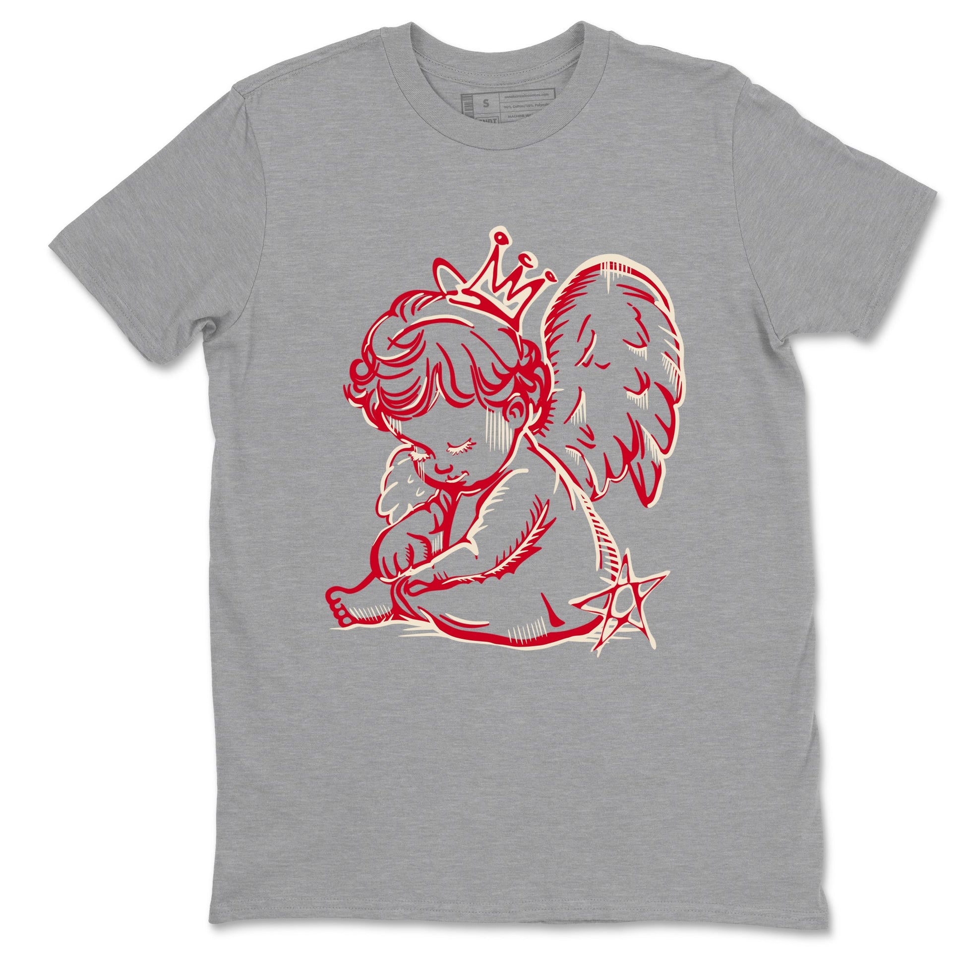 Perfect Valentine's Day Gifts graphic tee  – Graphic Tees To Match Air Jordan 4 Valentines Day – Neon Angel Tee Heather Grey 2