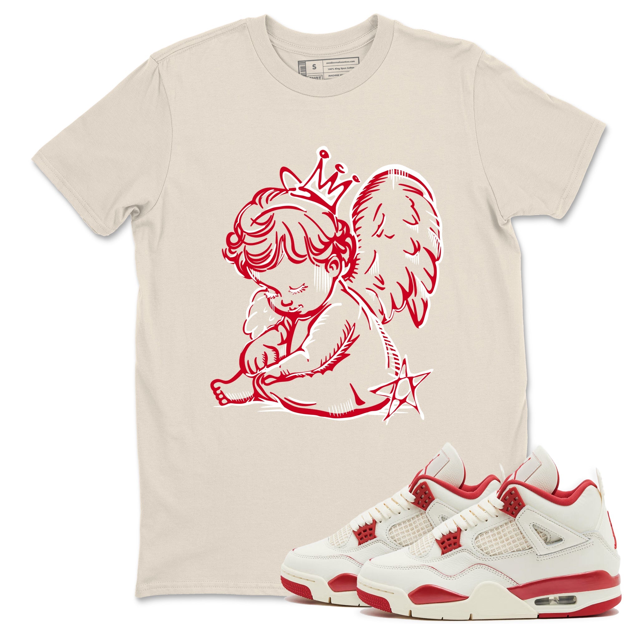 Perfect Valentine's Day Gifts graphic tee  – Graphic Tees To Match Air Jordan 4 Valentines Day – Neon Angel Tee Natural 1