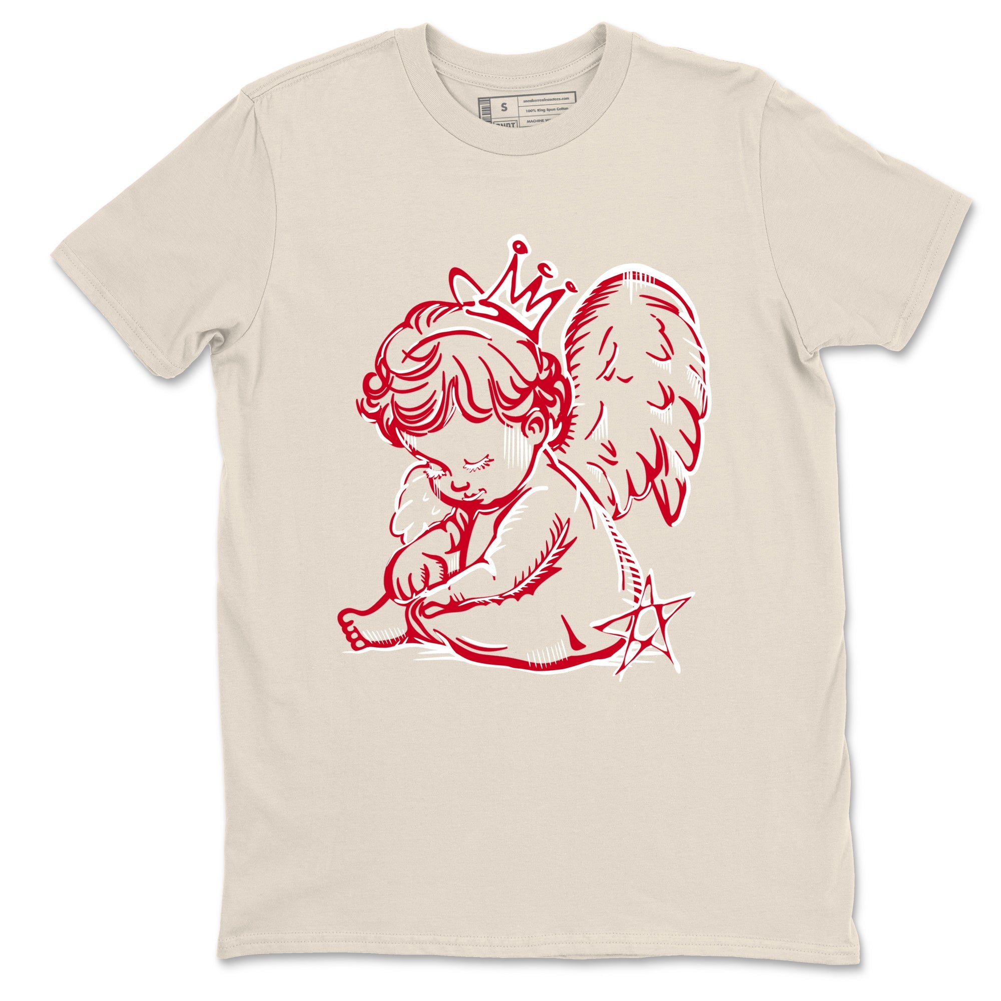 Perfect Valentine's Day Gifts graphic tee  – Graphic Tees To Match Air Jordan 4 Valentines Day – Neon Angel Tee Natural 2