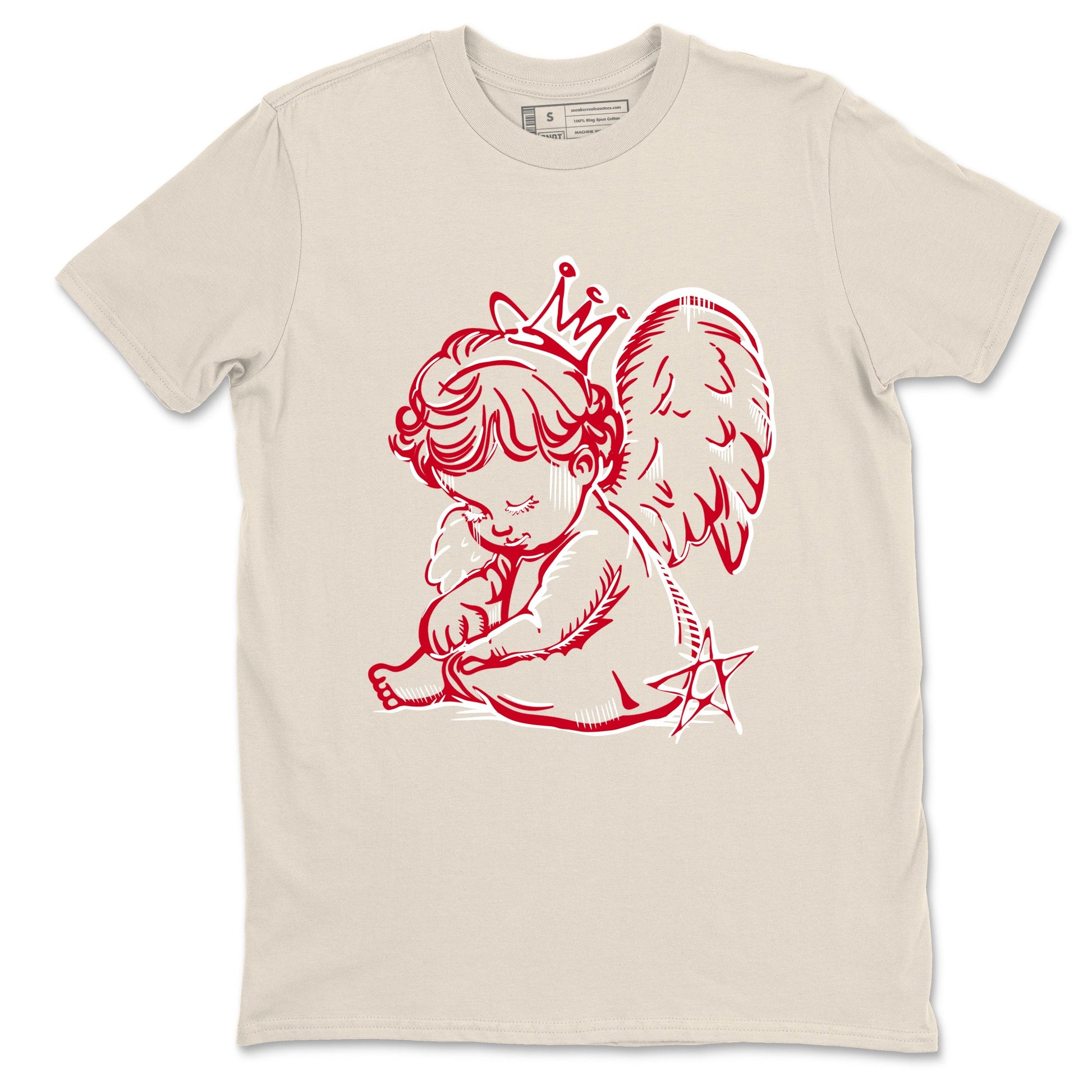 Perfect Valentine's Day Gifts graphic tee  – Graphic Tees To Match Air Jordan 4 Valentines Day – Neon Angel Tee Natural 2