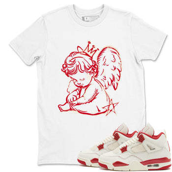 Perfect Valentine's Day Gifts graphic tee  – Graphic Tees To Match Air Jordan 4 Valentines Day – Neon Angel Tee White 1