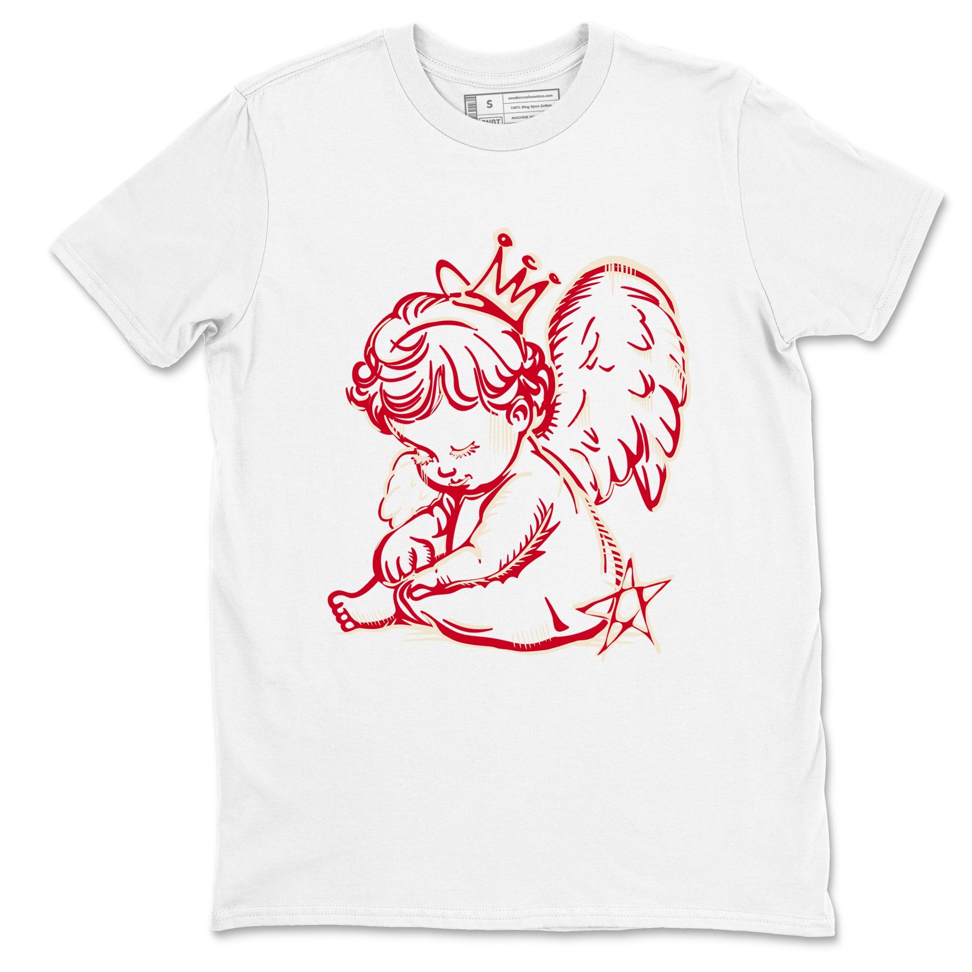 Perfect Valentine's Day Gifts graphic tee  – Graphic Tees To Match Air Jordan 4 Valentines Day – Neon Angel Tee White 2