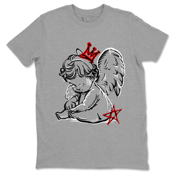Neon Angel sneaker match t-shirt styled to complete your fit with the Air Jordan 4 White Cement sneakers, shown in Heather Grey 2.