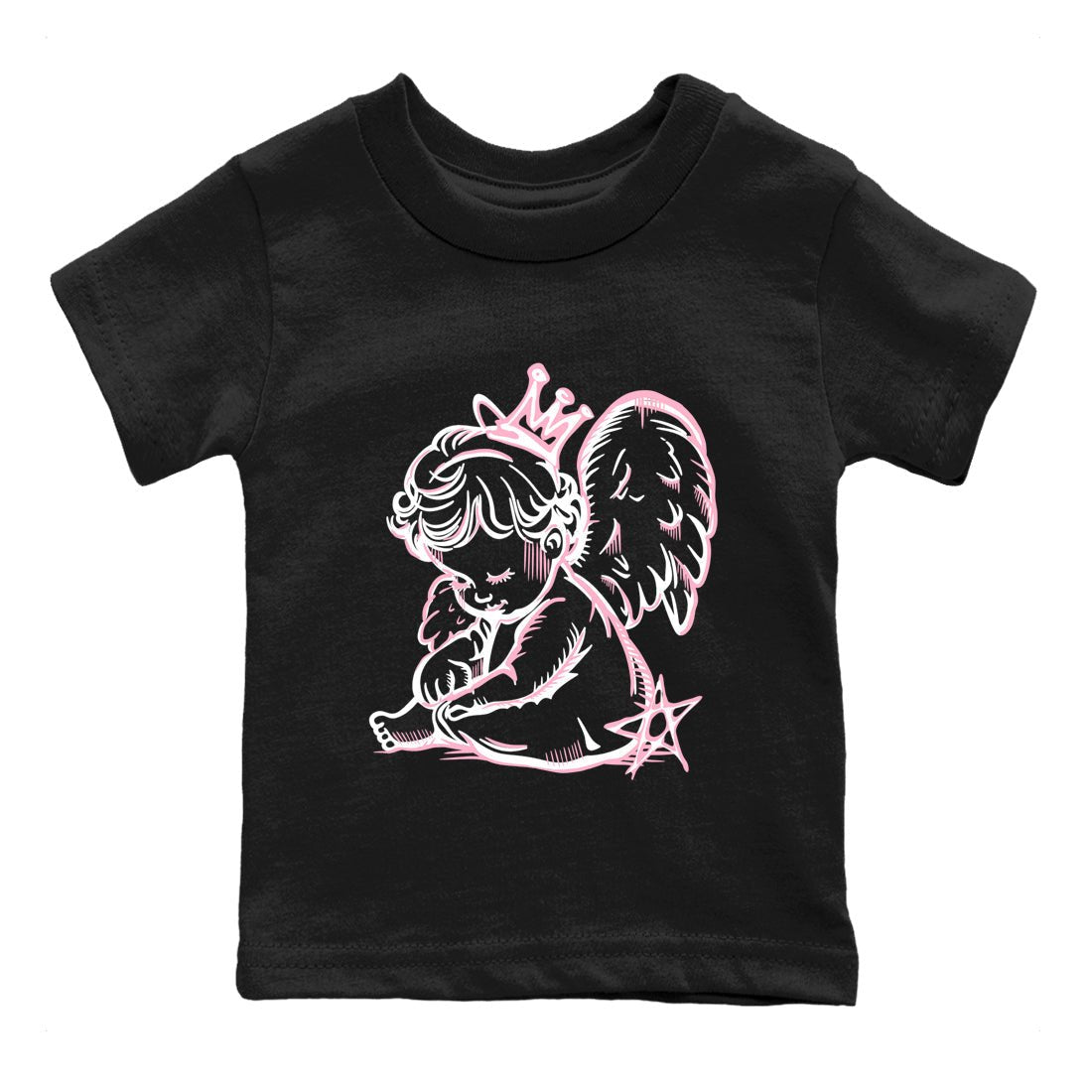 Sneaker match tees – Sneaker Tees To Match Air Jordan 5 35th Anniversary Shoes – Neon Angel Kids T-Shirt Black 2