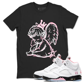 Sneaker match tees – Sneaker Tees To Match Air Jordan 5 35th Anniversary Shoes – Neon Angel Tee Black 1