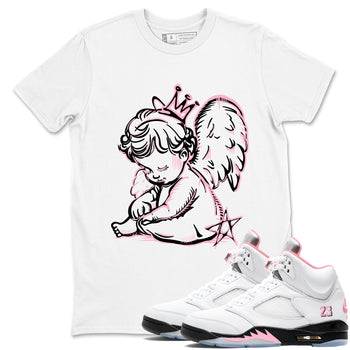 Sneaker match tees – Sneaker Tees To Match Air Jordan 5 35th Anniversary Shoes – Neon Angel Tee White 1