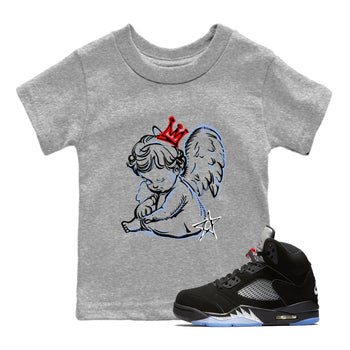 5s Black Metallic Reimgined shirts to match jordans Neon Angel best t shirts to wear with jordans AJ5 Black Metallic Reimgined match shoes to clothes SNRT Sneaker Tees Youth Baby Heather Grey 1 tee