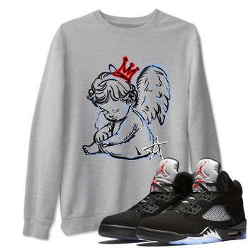 5s Black Metallic Reimgined shirts to match jordans Neon Angel best t shirts to wear with jordans AJ5 Black Metallic Reimgined match shoes to clothes SNRT Sneaker Tees unisex cotton Heather Grey 1 shirts