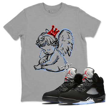 5s Black Metallic Reimgined shirts to match jordans Neon Angel best t shirts to wear with jordans AJ5 Black Metallic Reimgined match shoes to clothes SNRT Sneaker Tees unisex cotton Heather Grey 1 shirts
